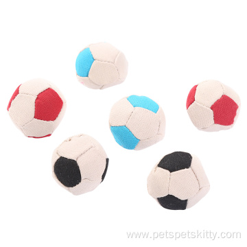 Canvas football with catnip cat accessories toy